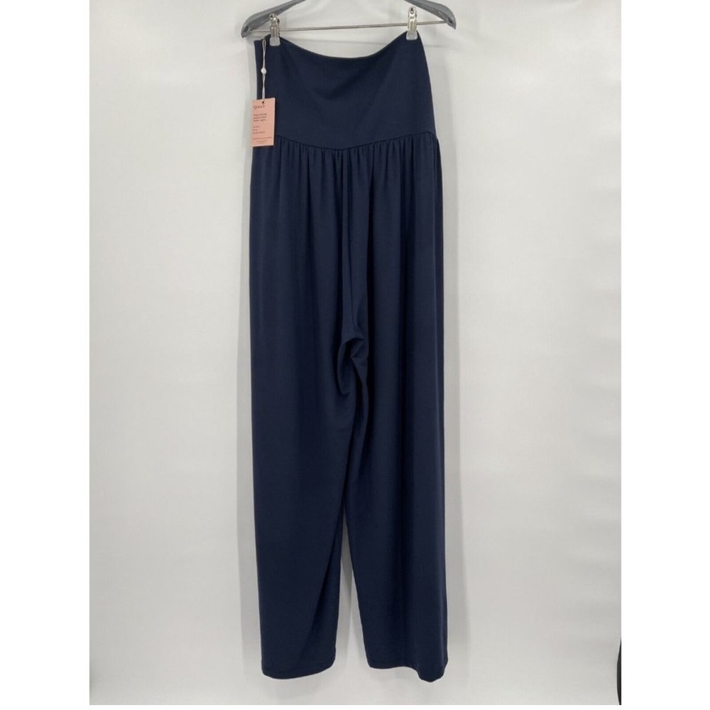 Quince Women's Navy Blue French Terry Modal Wide Leg Pant sz S NWT Relaxed Leg